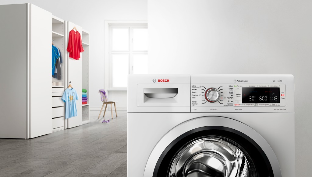 Bosch wasautomaat kleur chroom met wit. te leveren door de wasmachine reparatie service